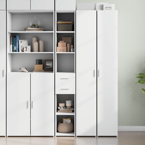 vidaXL Skř&iacute;ň highboard b&iacute;l&aacute; 30 x 42,5 x 185 cm kompozitn&iacute; dřevo