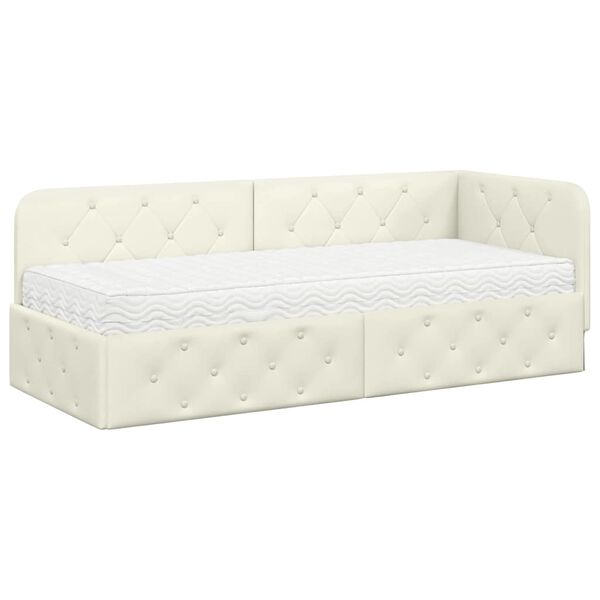 vidaXL Rohov&yacute; r&aacute;m postele s matrac&iacute; s čelo Kr&eacute;mov&aacute; 80 x 200 cm samet