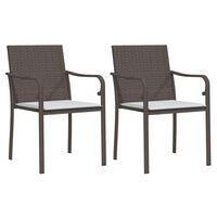 vidaXL Zahradní židle s poduškami 2 ks hnědé 56 x 59 x 84 cm polyratan