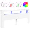 vidaXL Čelo postele s LED b&iacute;l&eacute; 120 x 18,5 x 103,5 cm kompozitn&iacute; dřevo
