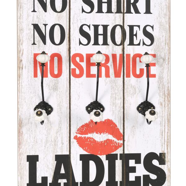 vidaXL Nástěnný věšák na kabáty MEN LADIES s 6 háčky 120 x 40 cm