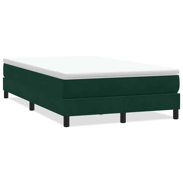vidaXL Postel Box Spring bez matrace tmavě zelen&aacute; 120x210 cm samet
