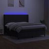 vidaXL Box spring postel s matrac&iacute; a LED čern&aacute; 160x200 cm textil