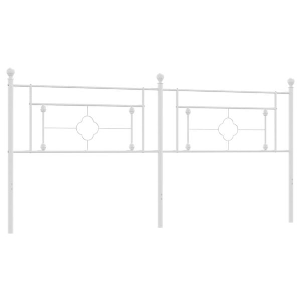 vidaXL Kovov&eacute; n&aacute;hradn&iacute; čelo postele b&iacute;l&eacute; 193 cm