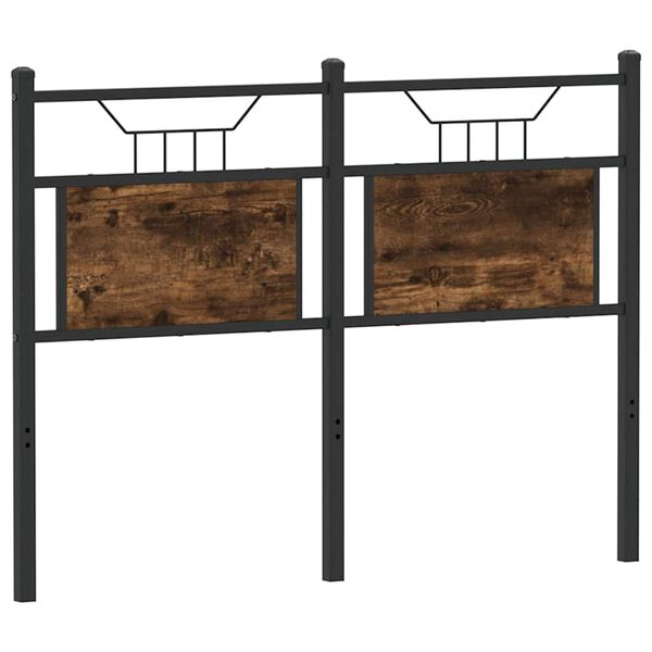 vidaXL N&aacute;hradn&iacute; čelo postele kouřov&yacute; dub 120 cm kompozitn&iacute; dřevo a ocel