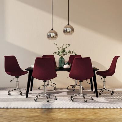 vidaXL Otočné jídelní židle 6 ks fialové textil