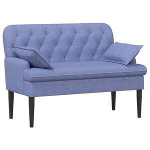 vidaXL Pohovka s knofl&iacute;kov&yacute;m pro&scaron;&iacute;v&aacute;n&iacute;m Modr&aacute; dž&iacute;novina Textil