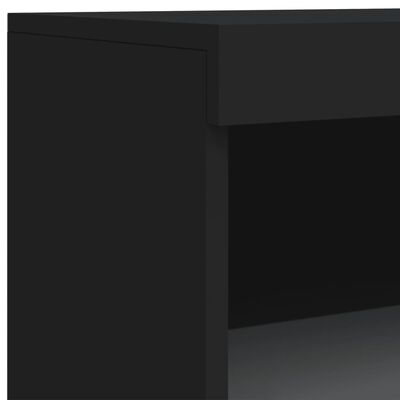 vidaXL Příborník s LED osvětlením černý 60,5 x 37 x 100 cm