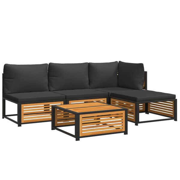 vidaXL 5d&iacute;ln&aacute; zahradn&iacute; sedac&iacute; souprava s podu&scaron;kami masivn&iacute; ak&aacute;cie