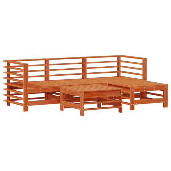 vidaXL Zahradn&iacute; lounge set 5 pcs Voskově Hněd&aacute; Masivn&iacute; borovice