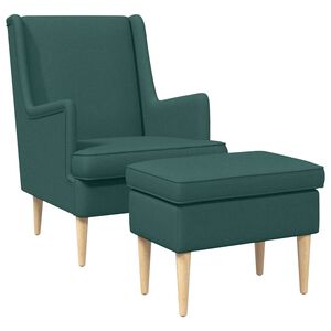 vidaXL Křeslo s podnožkou 2 ks Tmavě zelen&aacute; Textil