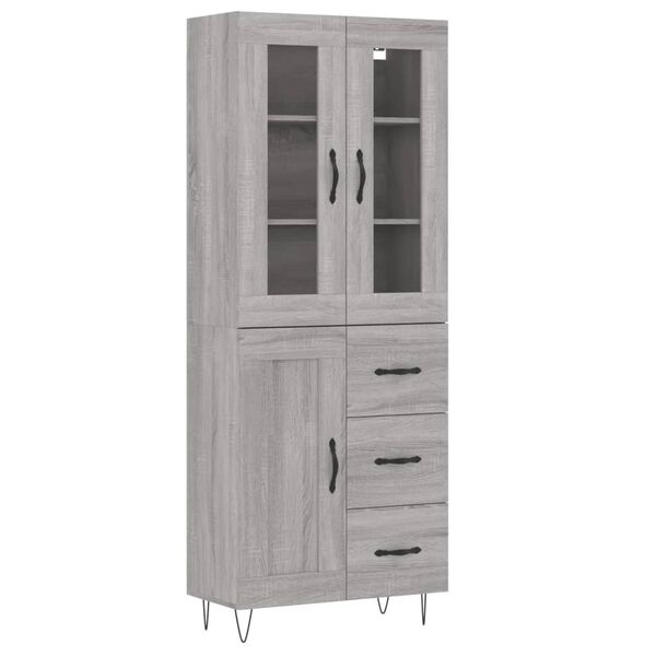 vidaXL Skř&iacute;ň highboard &scaron;ed&aacute; sonoma 69,5 x 34 x 180 cm kompozitn&iacute; dřevo