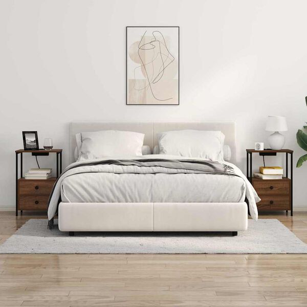 vidaXL Nočn&iacute; skř&iacute;ňka Hněd&yacute; dub 40 x 31 x 60 cm kompozitn&iacute; dřevo