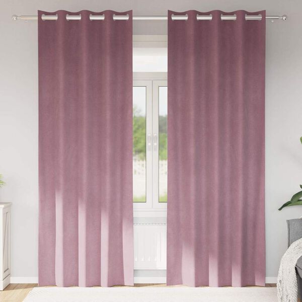 vidaXL Zatemňovací závěsy 2 pcs Tmavě růžová 140 x 245 cm samet