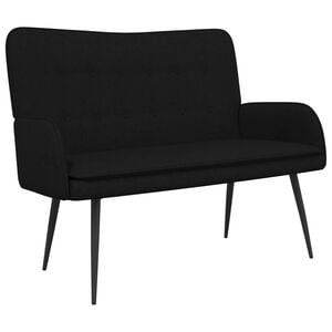 vidaXL Sofa pro dvě osoby Čern&aacute; 115 x 61 x 87 cm Textil