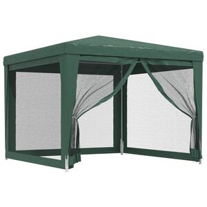 vidaXL Party stan se 4 s&iacute;ťovan&yacute;mi bočnicemi zelen&yacute; 3 x 3 m HDPE