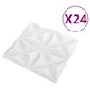 vidaXL N&aacute;stěnn&eacute; panely 24 pcs Origami b&iacute;l&aacute; 50 x 50 cm XPS pěna