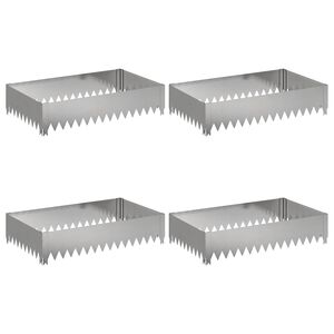 vidaXL Okraj tr&aacute;vn&iacute;ku 4 pcs 100 x 60 x 20 cm Ocel Stř&iacute;brn&aacute;