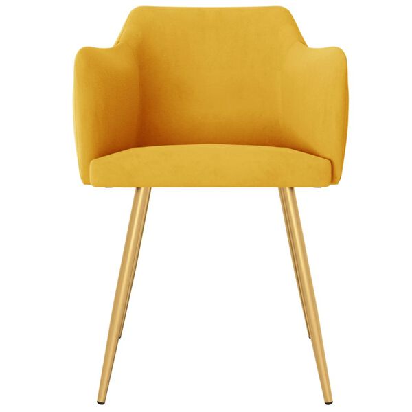 vidaXL J&iacute;deln&iacute; židle 4 ks žlut&eacute; samet