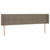 vidaXL Čelo postele s LED taupe 183 x 16 x 78/88 cm textil