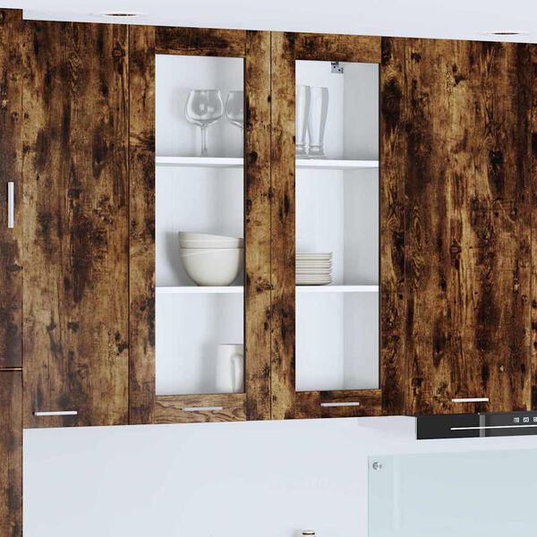 vidaXL Závěsná skříňka s úložištěm Riga Kouřový dub 80 x 31 x 100 cm