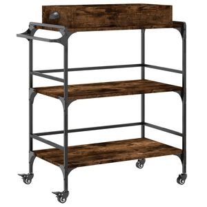 vidaXL Kuchyňsk&yacute; voz&iacute;k kouřov&yacute; dub 81,5x41x92,5 cm kompozitn&iacute; dřevo