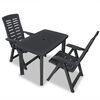 vidaXL 3d&iacute;ln&yacute; bistro set plastov&yacute; antracitov&yacute;