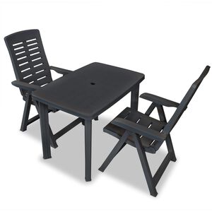 vidaXL 3d&iacute;ln&yacute; bistro set plastov&yacute; antracitov&yacute;