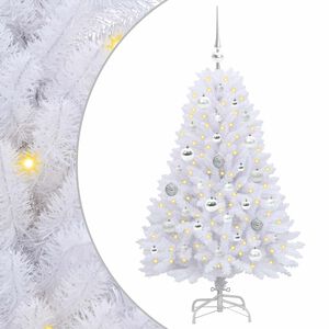 vidaXL Uměl&yacute; Skl&aacute;dac&iacute; V&aacute;nočn&iacute; Strom B&iacute;l&aacute; 120 cm PVC a ocel