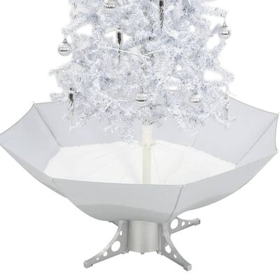 vidaXL Sněžící vánoční stromeček s deštníkovým stojanem bílý 170 cm
