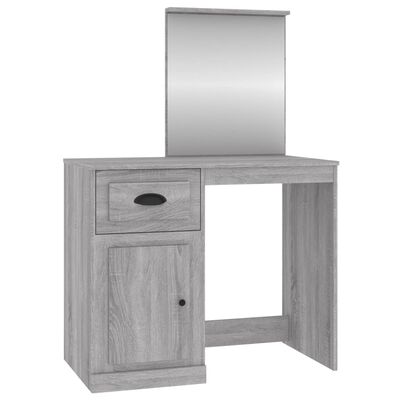 vidaXL Toaletní stolek se zrcadlem šedý sonoma 90x50x132,5 kompozit