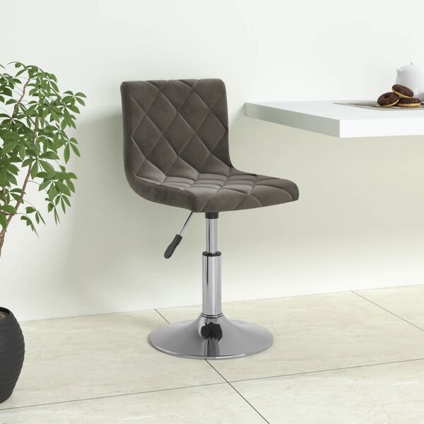 vidaXL Barov&aacute; židle tmavě &scaron;ed&aacute; samet