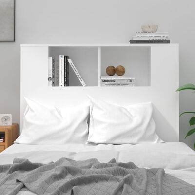 vidaXL Čelo postele s úložným prostorem lesklé bílé 100x18,5x104,5 cm