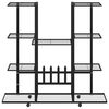 vidaXL Stojan na květiny s kolečky 94,5 x 24,5 x 91,5 cm čern&yacute; železo