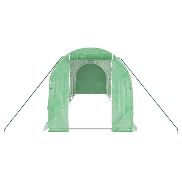 vidaXL Sklen&iacute;k s ocelov&yacute;m r&aacute;mem zelen&yacute; 16 m&sup2; 8 x 2 x 2 m