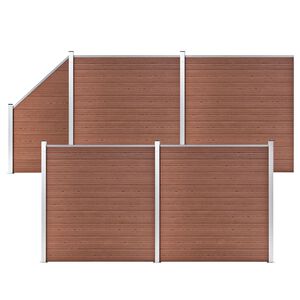 vidaXL Plotov&aacute; sada WPC 4 čtvercov&eacute; + 1 &scaron;ikm&yacute; d&iacute;l 792 x 186 cm hněd&aacute;