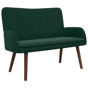 vidaXL Sofa pro dvě osoby Tmavě zelen&aacute; 115 x 61 x 87 cm Samet