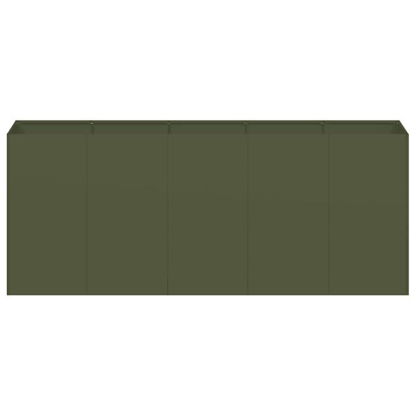 vidaXL Truhl&iacute;k olivově zelen&yacute; 200x40x80 cm ocel v&aacute;lcovan&aacute; za studena