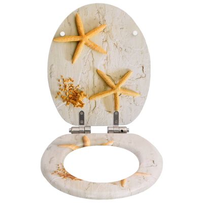 vidaXL WC sedátko s funkcí pomalého sklápění MDF motiv mořské hvězdice