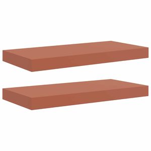 vidaXL N&aacute;stěnn&aacute; polička 2 ks Červen&aacute; 50 x 23,5 x 3,8 cm