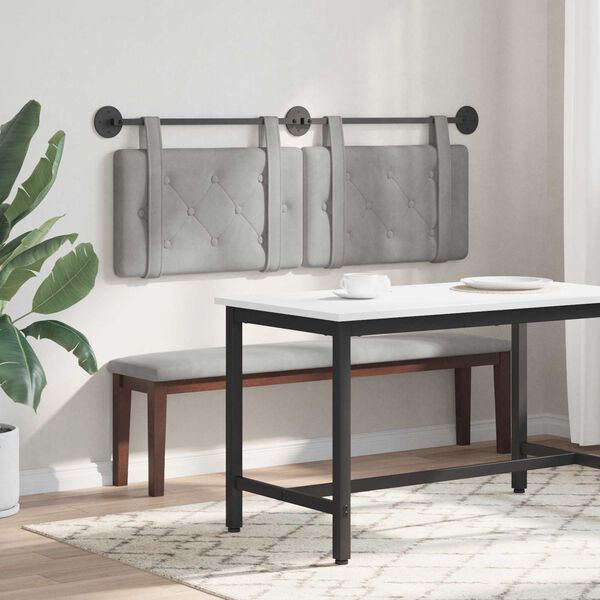 vidaXL Z&aacute;věsn&aacute; čeln&iacute; deska N&aacute;stěnn&yacute; Světle &scaron;ed&aacute; 130 x 55 x 5 cm samet