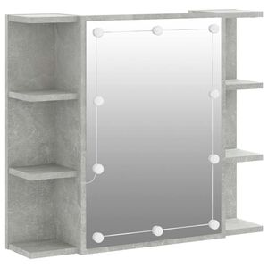 vidaXL Zrcadlov&aacute; skř&iacute;ňka s LED betonově &scaron;ed&aacute; 70 x 16,5 x 60 cm