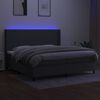 vidaXL Box spring postel s matrac&iacute; a LED tmavě &scaron;ed&aacute; 200x200 cm textil