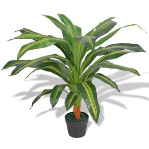 vidaXL Uměl&aacute; rostlina drac&eacute;na s květin&aacute;čem 90 cm zelen&aacute;