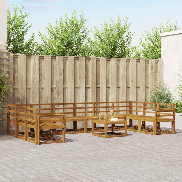 vidaXL Venkovn&iacute; pohovkov&aacute; souprava 11 pcs Př&iacute;rodn&iacute;