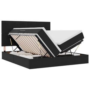 vidaXL Postel s &uacute;ložn&yacute;m prostorem s čelo Čern&aacute; 180 x 200 cm samet