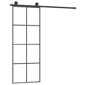 vidaXL Posuvn&eacute; dveře s kov&aacute;n&iacute;m 76x205 cm ESG sklo a hlin&iacute;k