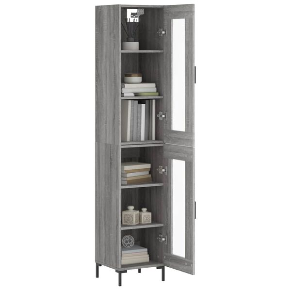 vidaXL Skř&iacute;ň highboard &scaron;ed&aacute; sonoma 34,5 x 34 x 180 cm kompozitn&iacute; dřevo