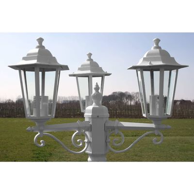 Zahradní lampa Kingston, kandelábr se 3 rameny 215 cm, bílý