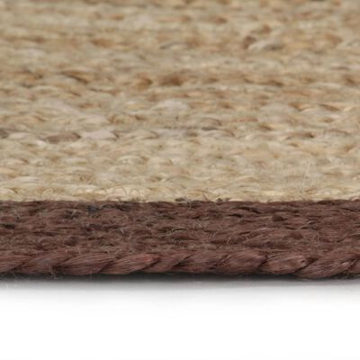 vidaXL Ručně vyrobený koberec z juty s hnědým okrajem 150 cm
